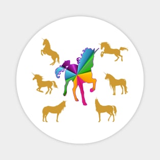 Rainbow Unicorns Magnet